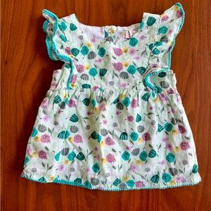 Spring Peek Matissse Tunic Floral Apron Blouse 12-18mo